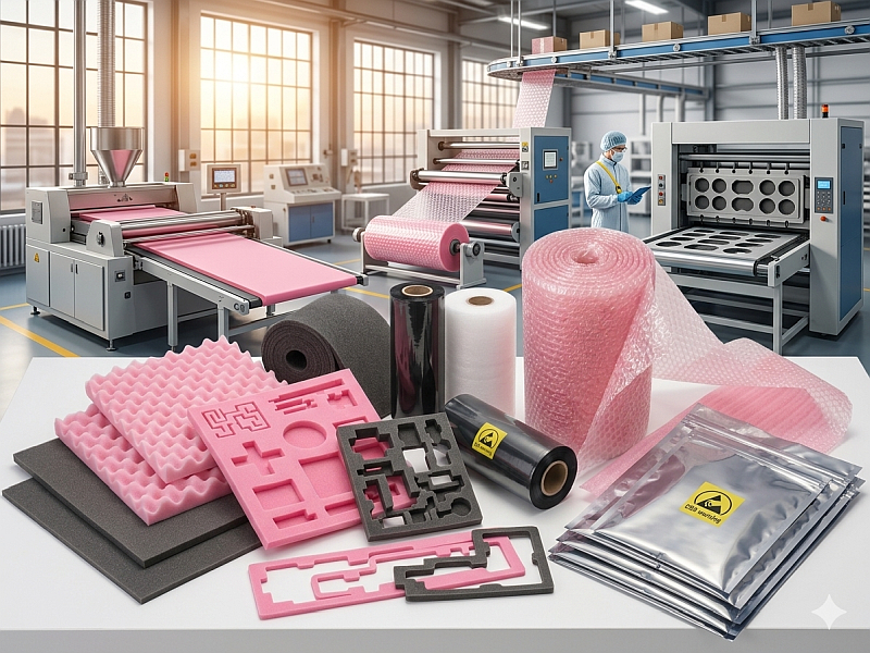 Production of Selection of Antistatic PU PE and EVA Foam Cushioning Production of Selection of Antistatic PU PE and EVA Foam Cushioning