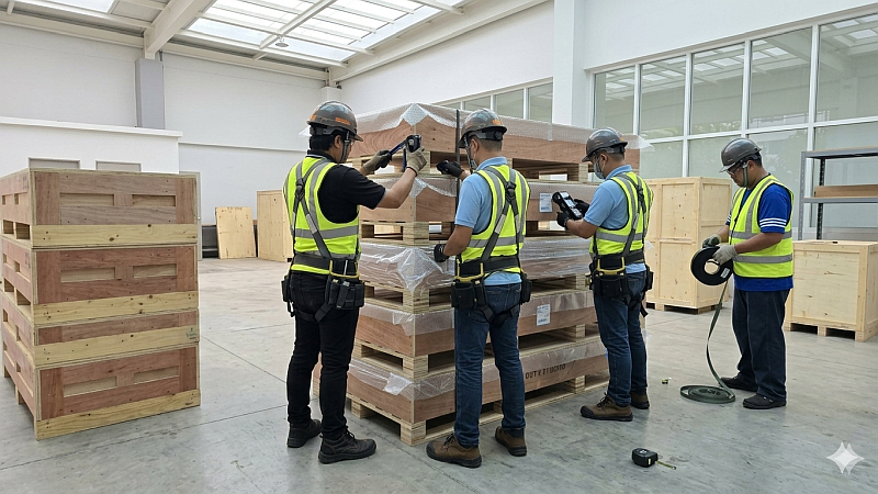 On-site crating service
