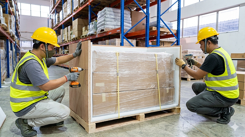 Onsite crating service support