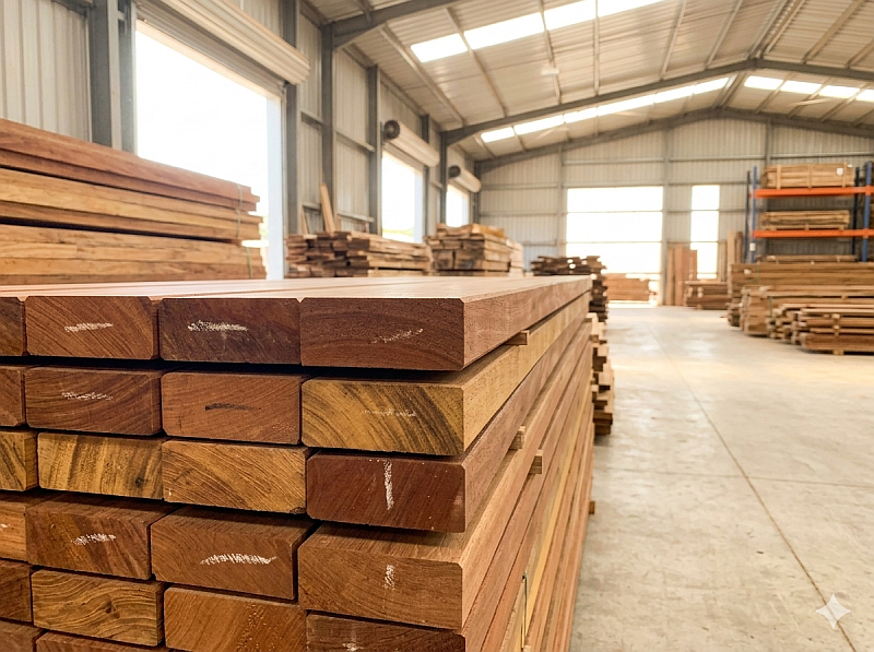 tropical wood planks